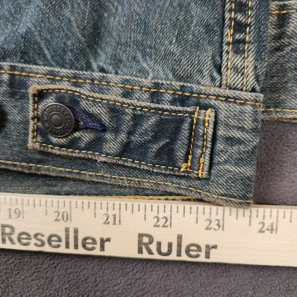 Levis Relaxed Fit Denim‎ Trucker Jacket Mens Large Blue Jean Cotton Casual - Picture 13 of 14